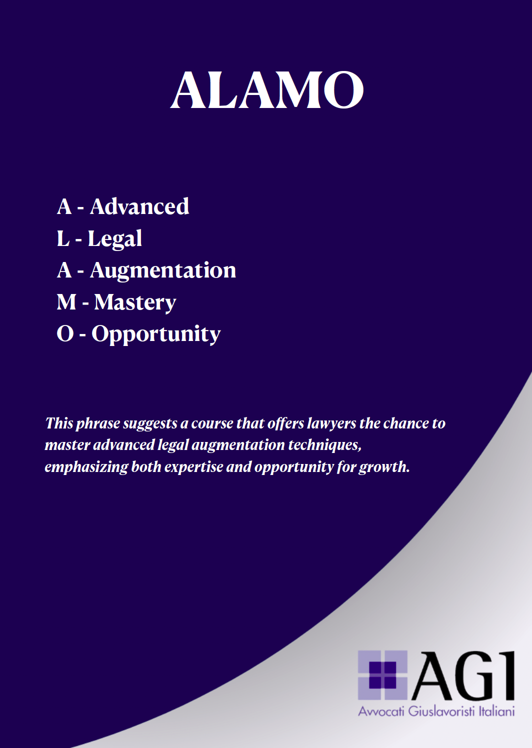 Proroga - Bando per la partecipazione al minimaster ALAMO ( Advanced Legal Augmentation Mastery Opportunity)